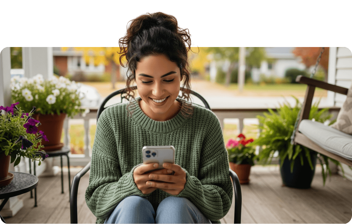 Woman looking at her phone